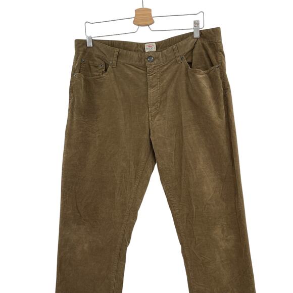 Faherty Stretch Corduroy Pants Green Brown Size 35 - Picture 4 of 14